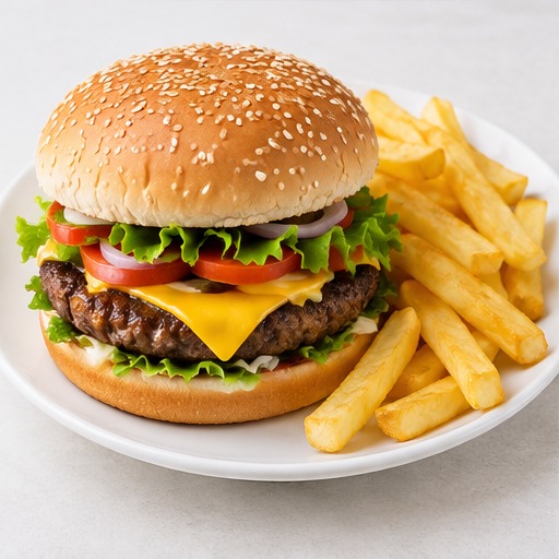 Burger and Chips