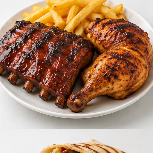 Ribs & 1/4 Chicken with Fries