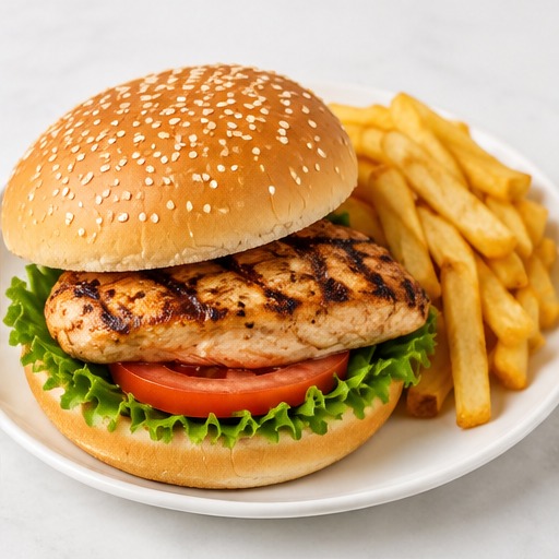 Chicken Breast Burger & Chips