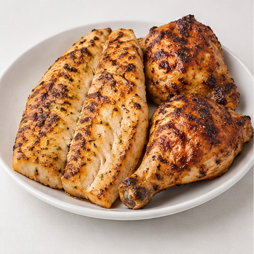Half Fillet and Grilled Chicken