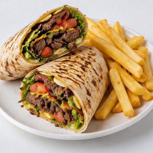 Beef Wrap & Fries