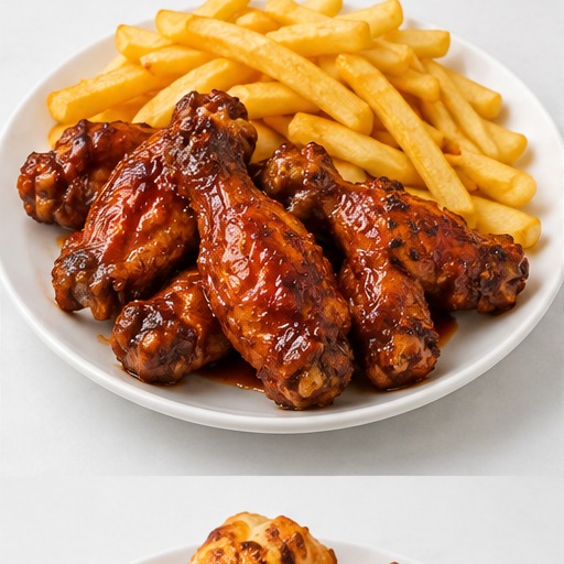 Basted Wings & Fries