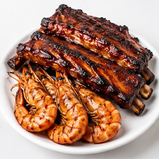 Pork Ribs and 3 Prawns