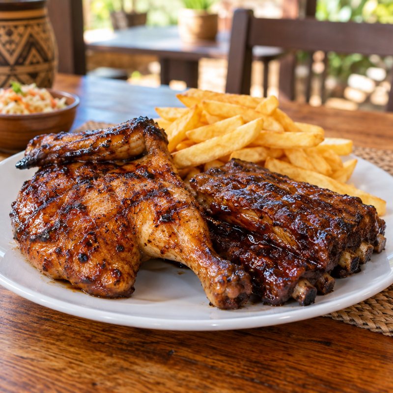 Quarter Chicken + Ribs & Chips