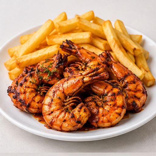 Peri Peri Prawns & Chips