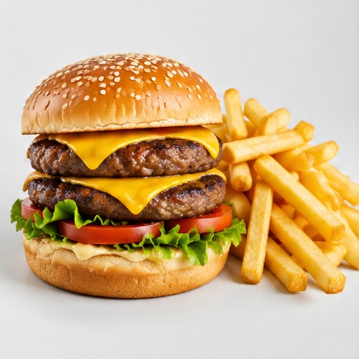 Double Burger & Chips