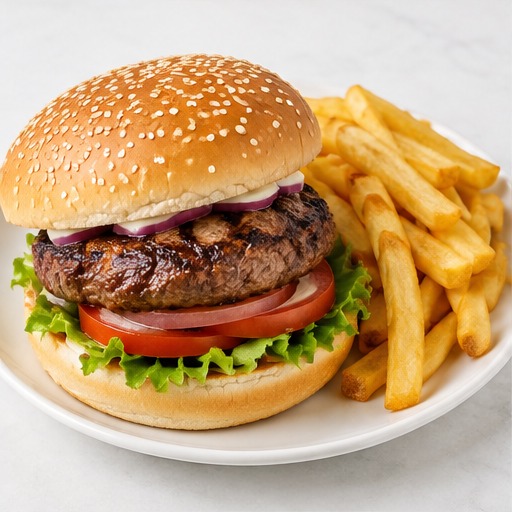 Beef Burger & Chips