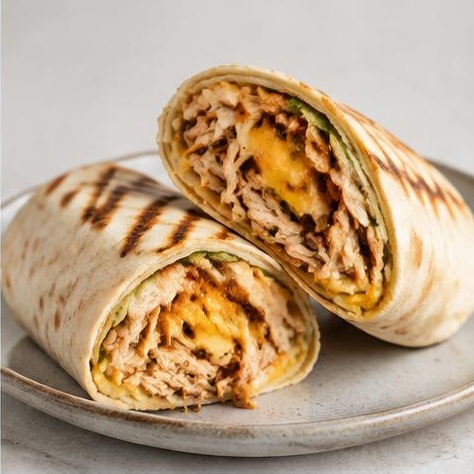 Pulled Chicken Wrap with Cheese