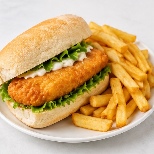 Fish Fillet Roll & Chips