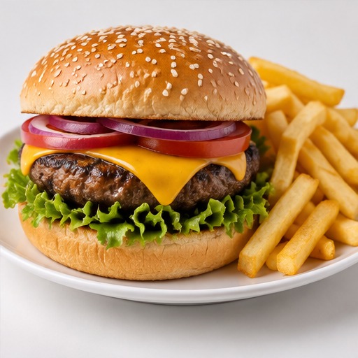 Beef Burger & Chips