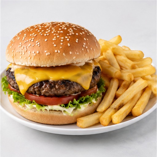 CHEESE BURGER & CHIPS