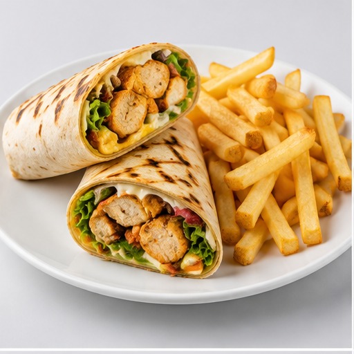 Chicken Wrap & Fries