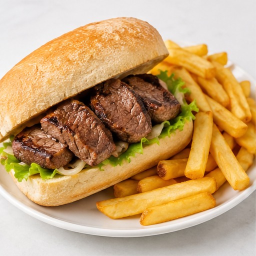 Fillet Steak Roll & Chips