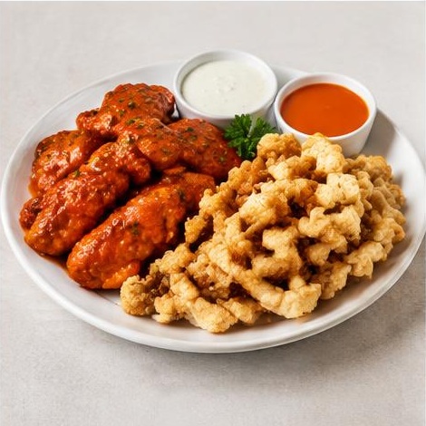 Buffalo Wings & Calamari Strips