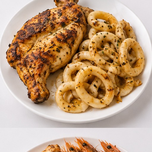 Half Chicken Deboned & Calaimari