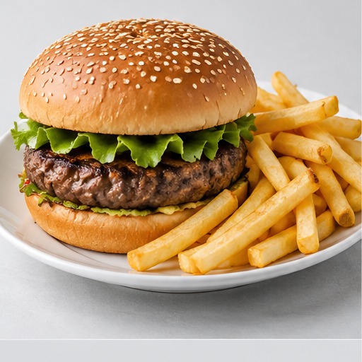 Beef Burger & Chips