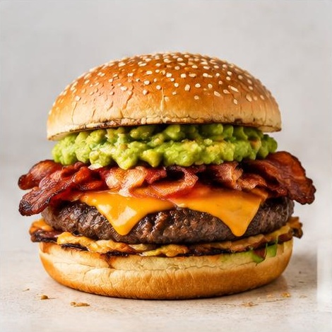 Bacon, Cheese & Guacamole Burger