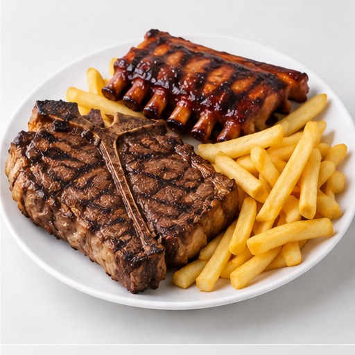 T-bone & Ribs with Fries Combo