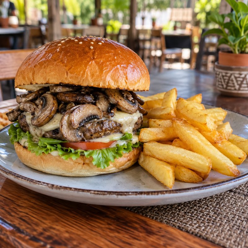 Mushroom Burger + Chips