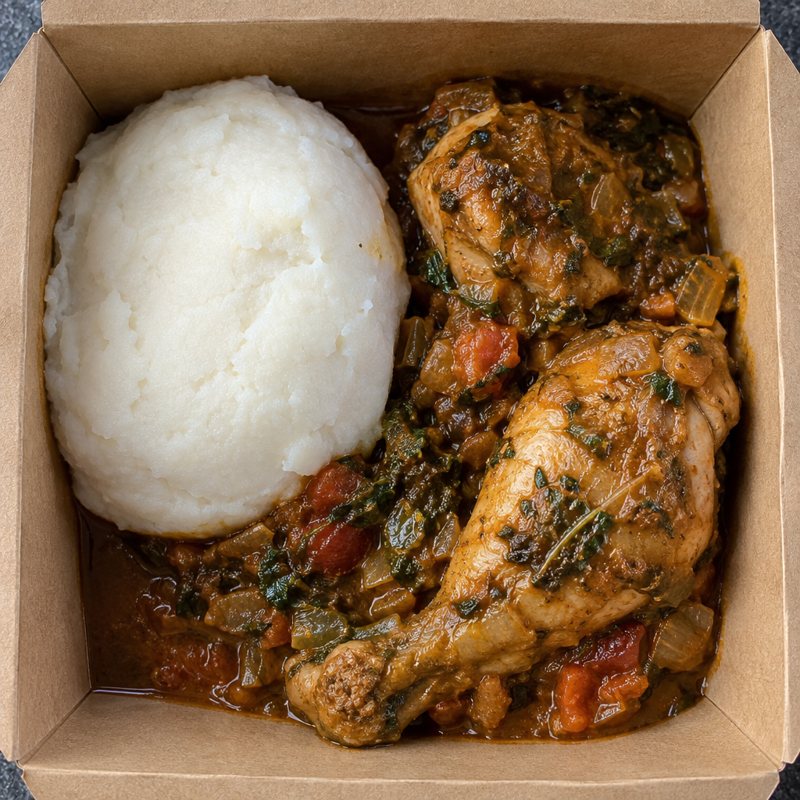 Chicken Makhaya & Sadza