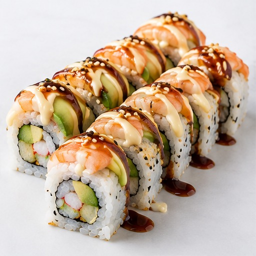 Prawn Rainbow Roll 8pc
