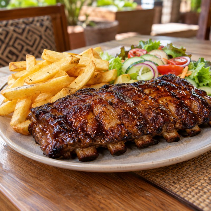Ribs 400g with Chips or Salad
