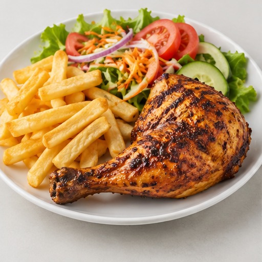Half Chicken, Chips & Salad