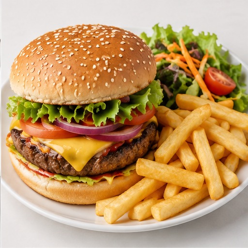 Beef Burger & Chips