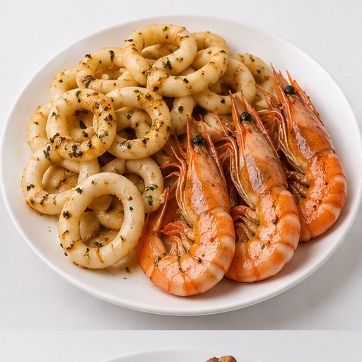 Calamari & 4 Prawns