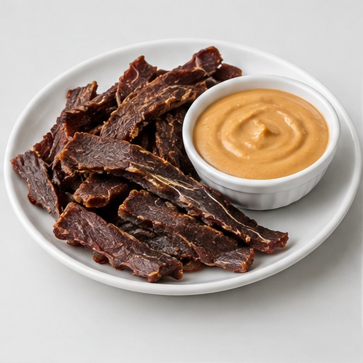 Biltong with Peanut Butter Sauce