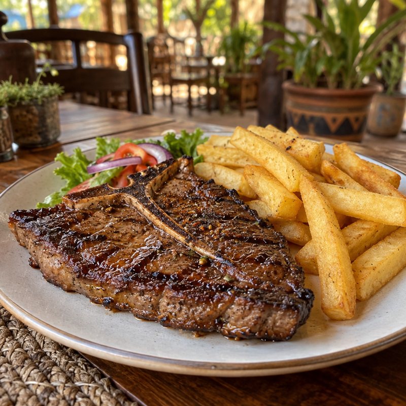 T-Bone 500g + Chips