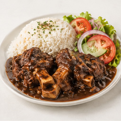 Oxtail with Rice & Salad