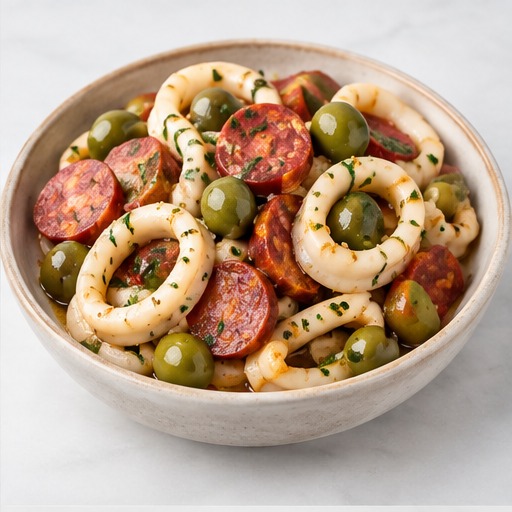 Calamari Chourico & Green Olive