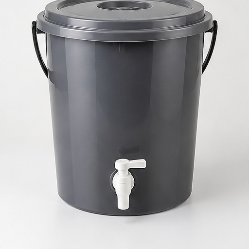 Addis Dark Grey Bucket With Lid & Tap