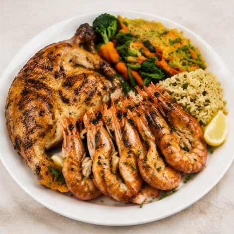 Half Chicken & Prawns Combo