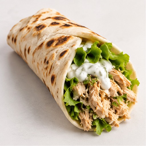 Pulled Chicken Flatbread Wrap