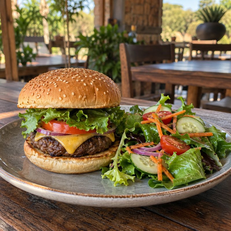 Classic Burger + salad
