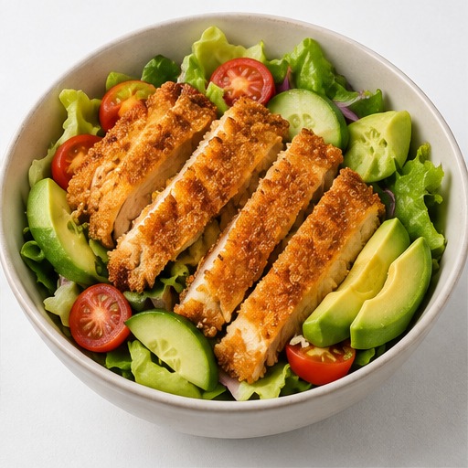 Crumbed Chicken & Avo Salad