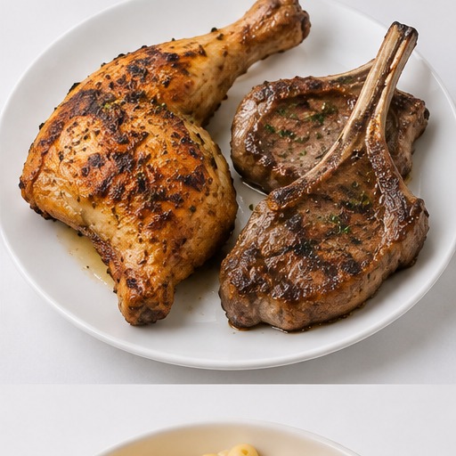 Quarter Chicken & 2 Lamb Chops