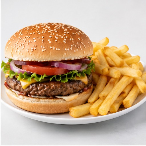 BEEF BURGER & CHIPS