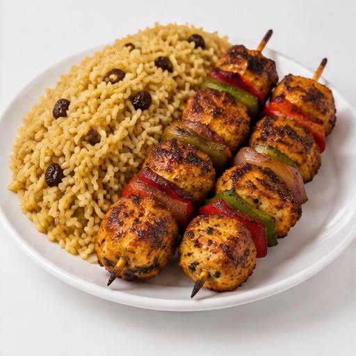 Gooseberry Rice & Chicken Kebabs