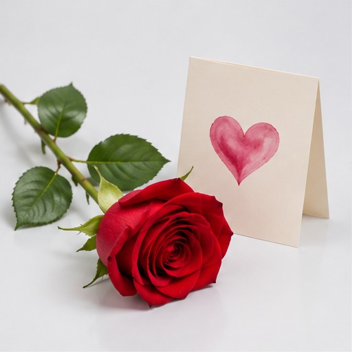 Single Rose & Card