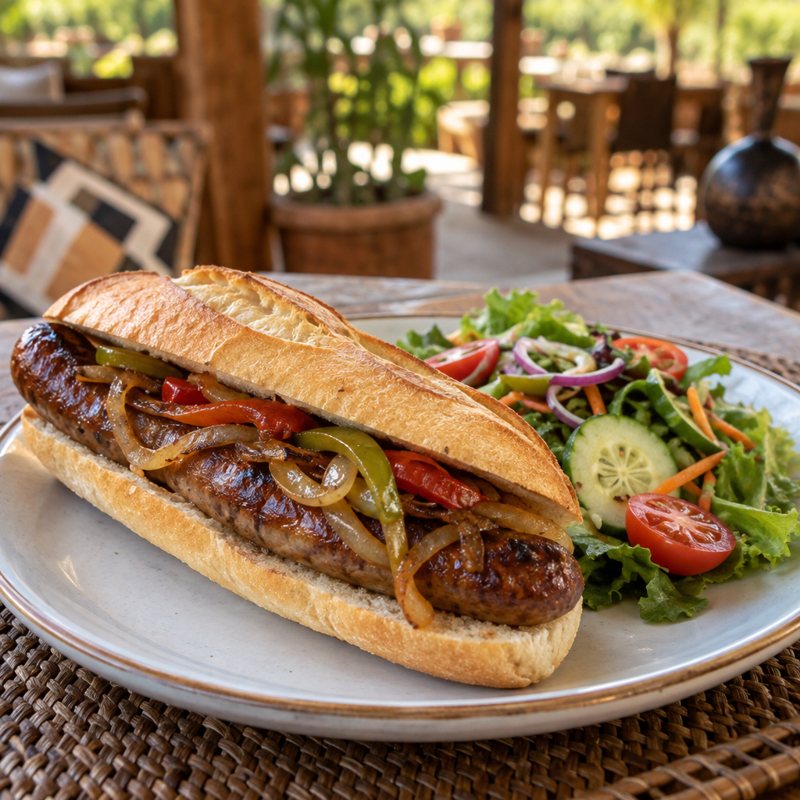 Boerewors Baguette + Salad