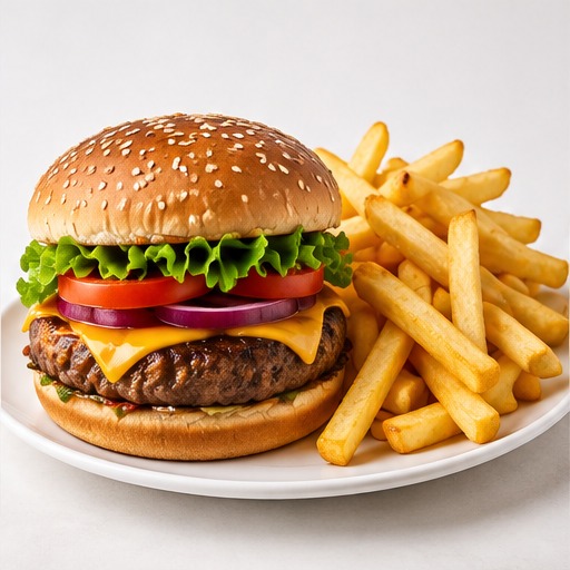 Beef Burger & Fries