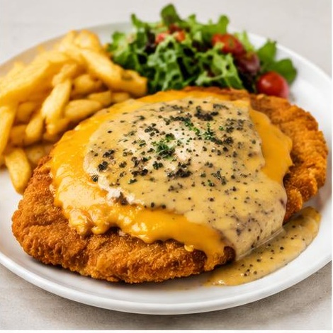 Cheddamelt Schnitzel