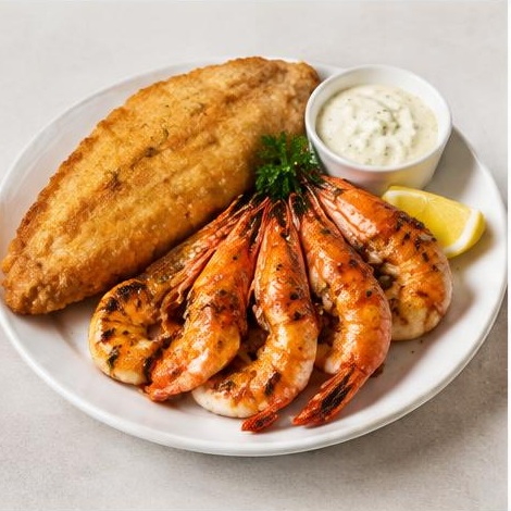 Hake & Prawns