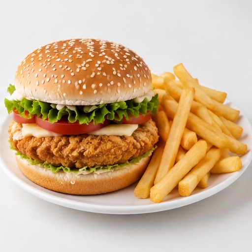 Crispy Chicken Burger & Fries