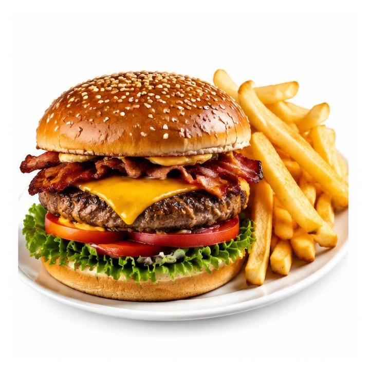 Bacon & Cheese Burger + Chips