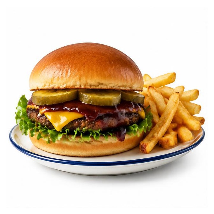 Phanda Cheesy BBQ Burger + Chips